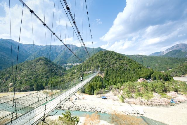 まさに空中散歩、谷瀬の吊り橋と周辺の観光地